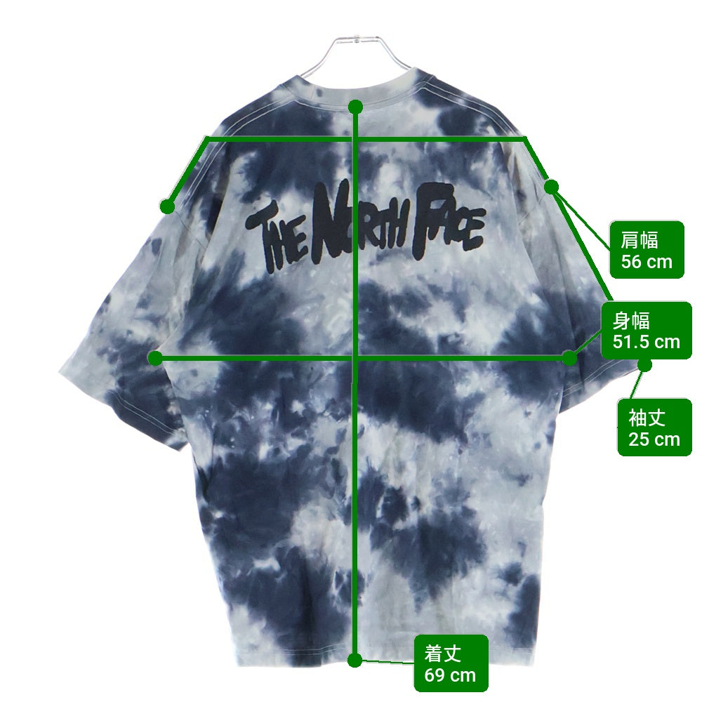 THE NORTH FACE(ザノースフェイス) S/S TIE DYE HANDWRITING TEE タイダイ柄 ハンドライティング クルーネック 半袖Tシャツ カットソー ブルー NT32435
