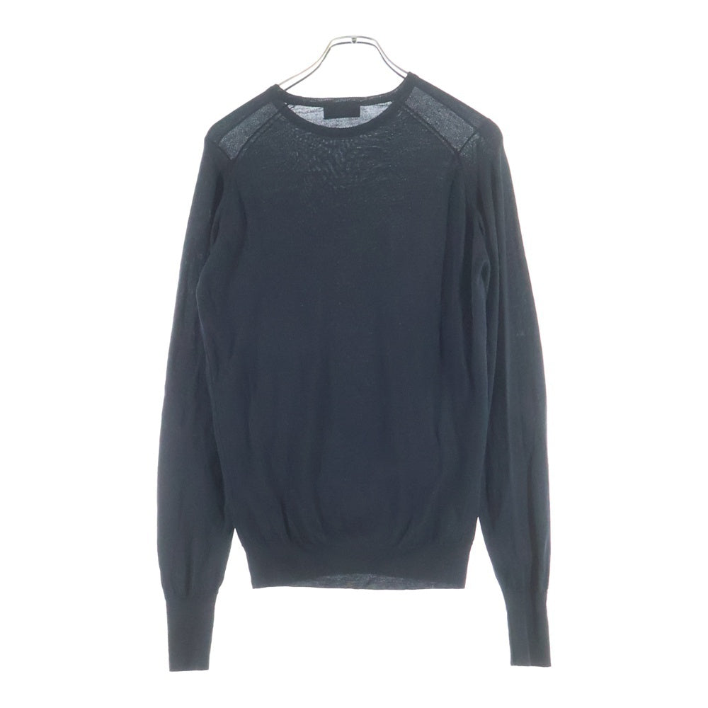JOHN SMEDLEY(ジョンスメドレー) ウール クルーネック ニットセーター ブラック