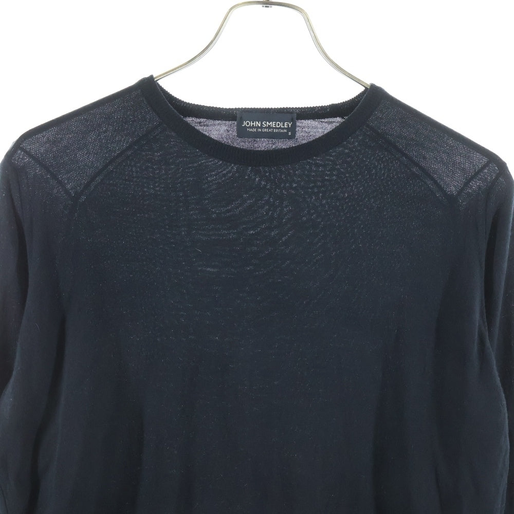 JOHN SMEDLEY(ジョンスメドレー) ウール クルーネック ニットセーター ブラック