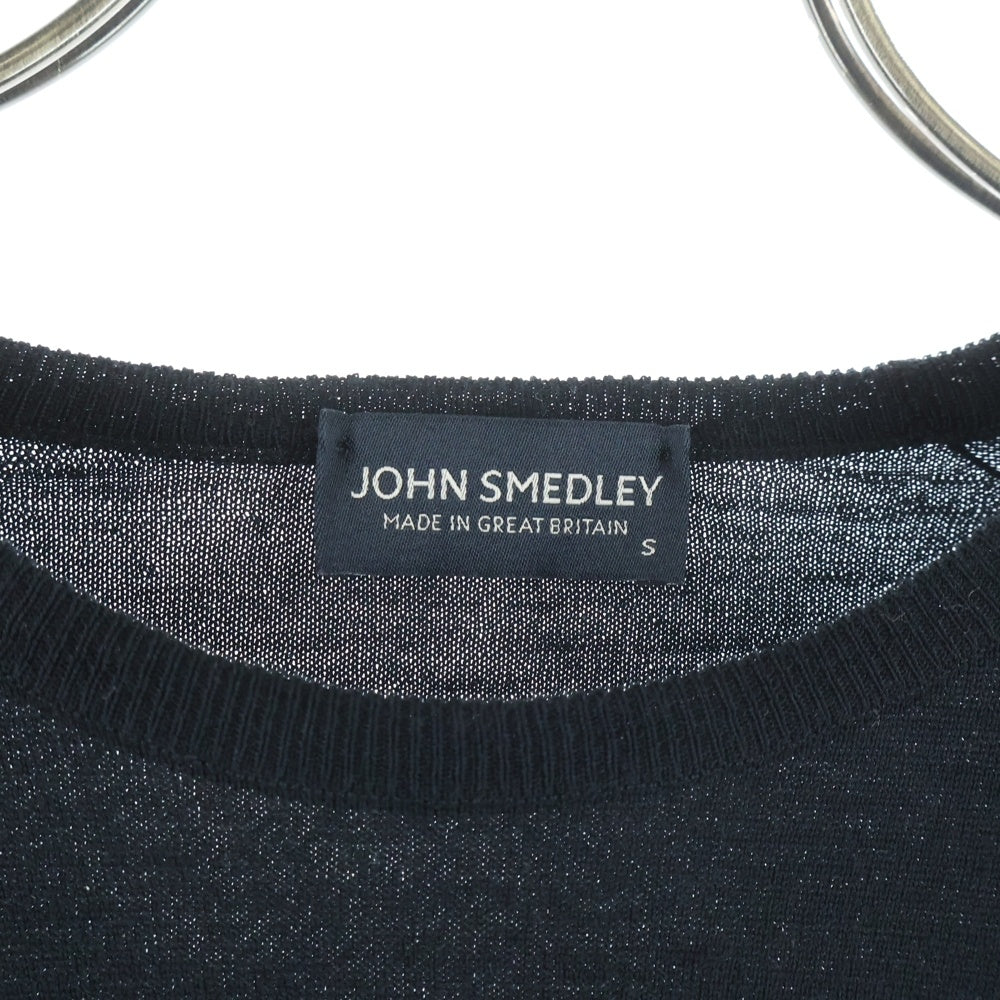 JOHN SMEDLEY(ジョンスメドレー) ウール クルーネック ニットセーター ブラック