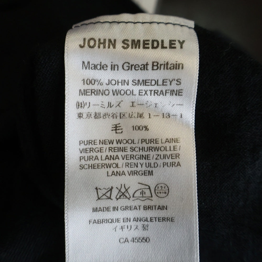 JOHN SMEDLEY(ジョンスメドレー) ウール クルーネック ニットセーター ブラック