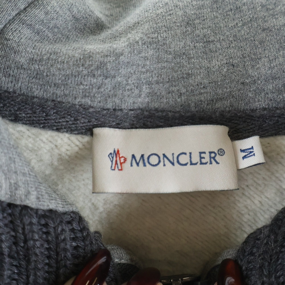 MONCLER(モンクレール) MAGLIA CARDIGAN マリアカーディガン ケーブルニット切替 コットンスウェット ジップアップパーカー グレー 420918409500 80919