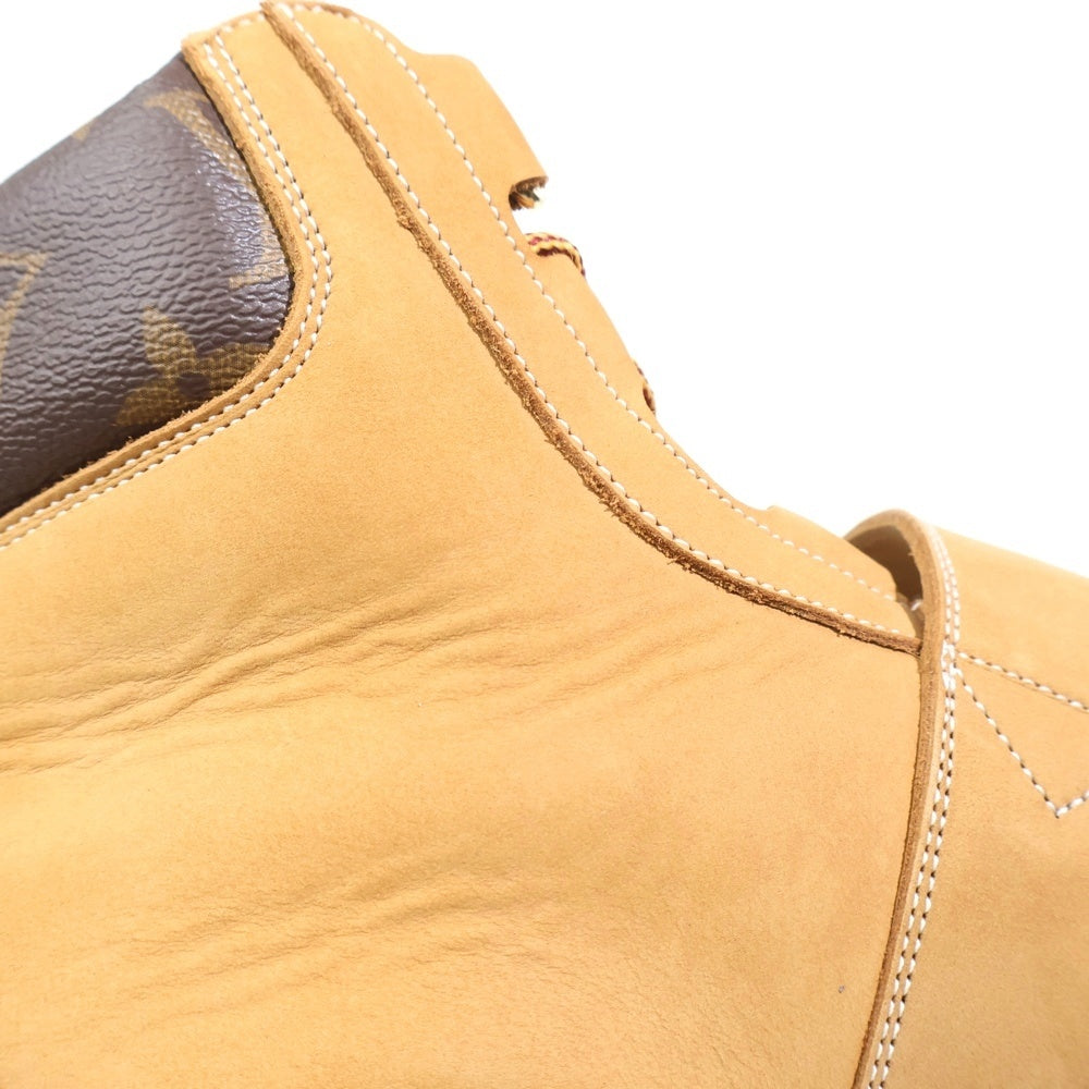 LOUIS VUITTON(ルイヴィトン) CREEPER ANKLE BOOT クリーパーライン チェーン装飾 ヌバック レザー アンクルブーツ ハイカットスニーカー ブラウン 1A54DM