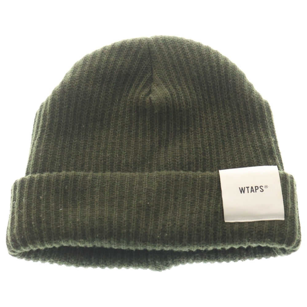 WTAPS(ダブルタップス) ロゴ コットン ビーニー ニットキャップ ニット帽子 カーキ 232MADT-HT01