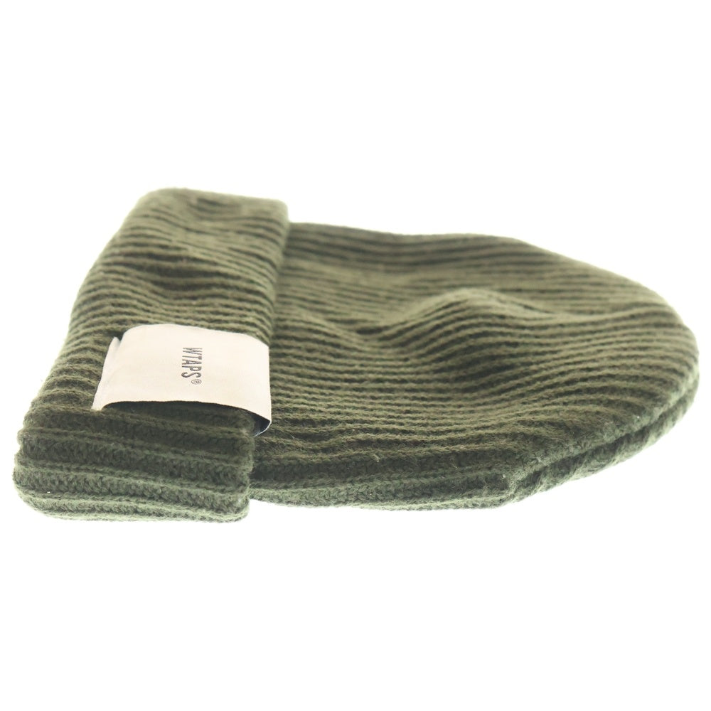 WTAPS(ダブルタップス) ロゴ コットン ビーニー ニットキャップ ニット帽子 カーキ 232MADT-HT01