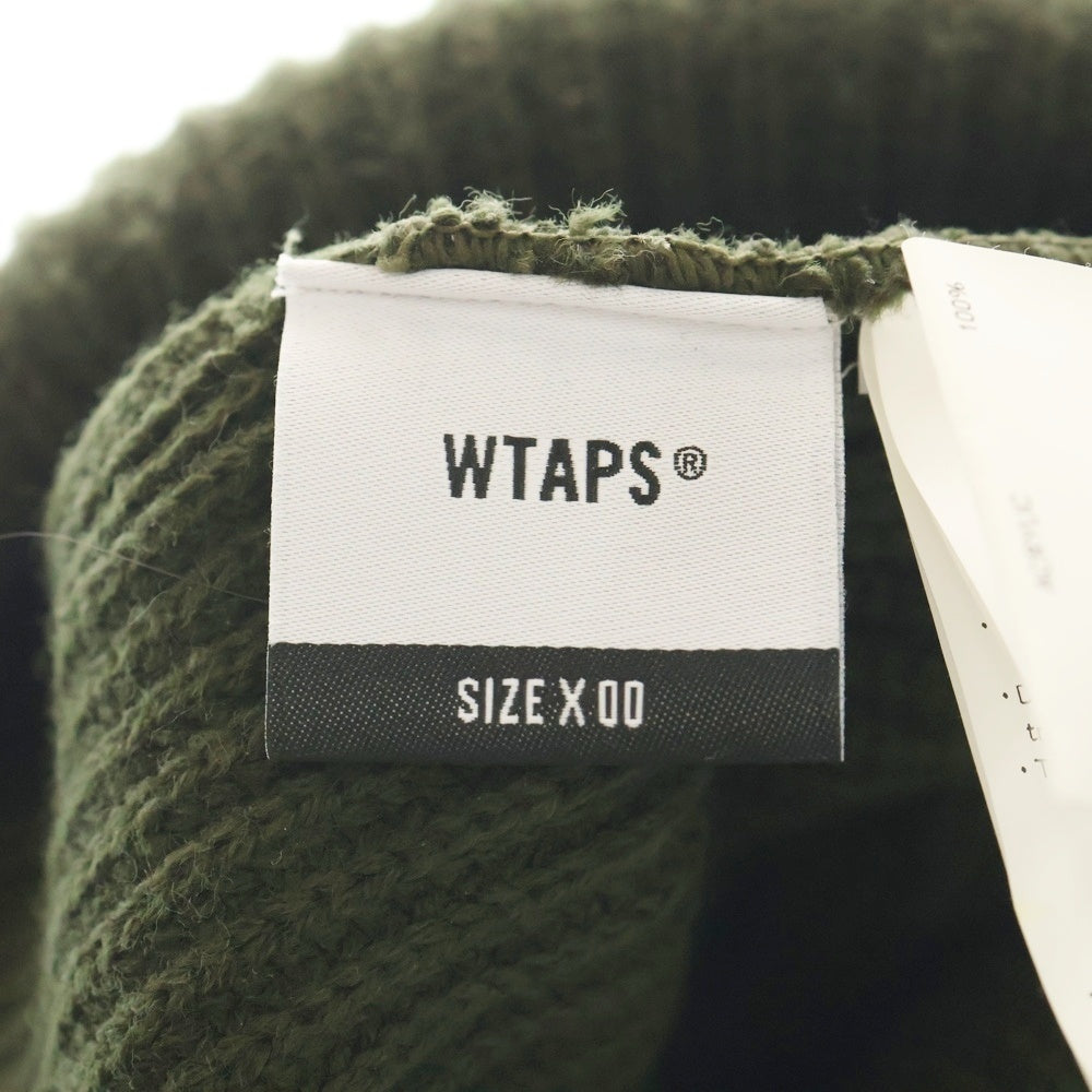 WTAPS(ダブルタップス) ロゴ コットン ビーニー ニットキャップ ニット帽子 カーキ 232MADT-HT01