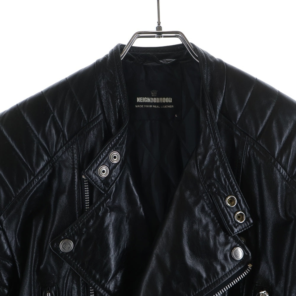 NEIGHBORHOOD(ネイバーフッド) 01AW THUNDERBOLT3 サンダーボルト3 牛革 パデッド ダブルライダース レザージャケット ブラック DCNH-JK-03