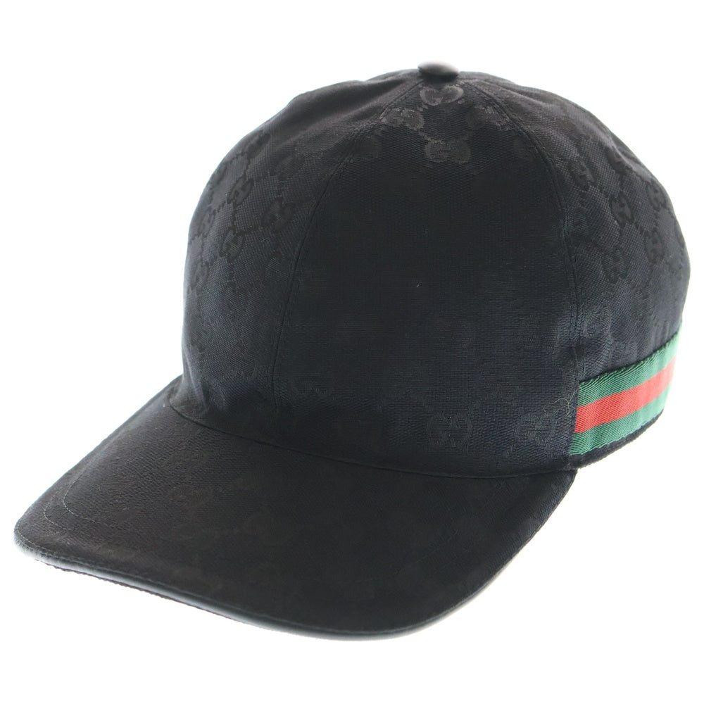GUCCI(グッチ) GGキャンバス シェリーライン キャップ 帽子 ブラック 200035-601491