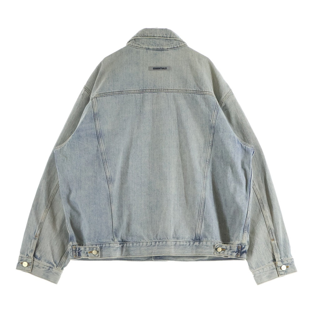 FEAR OF GOD ESSENTIALS(フィアオブゴッド エッセンシャルズ) DENIM TRUCKER JACKET ダメージ加工 デニム トラッカー ジャケット ライトインディゴ 202BT202030F