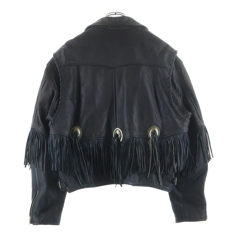 HARLEY DAVIDSON(ハーレーダビッドソン) 裏地ペイズリー柄 フリンジ付き ダブルライダース レザージャケット ブラウン