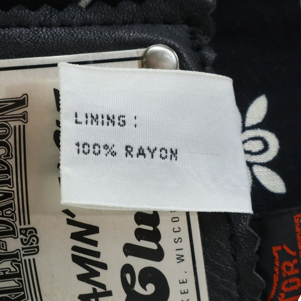 HARLEY DAVIDSON(ハーレーダビッドソン) 裏地ペイズリー柄 フリンジ付き ダブルライダース レザージャケット ブラウン