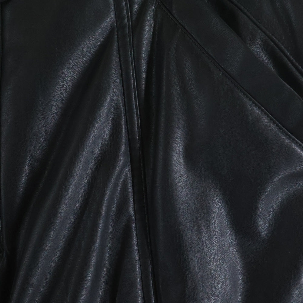 BASICKS(ベイシックス) PU LEATHER CARGO PANTS ジップフライ フェイクレザーカーゴパンツ ブラック