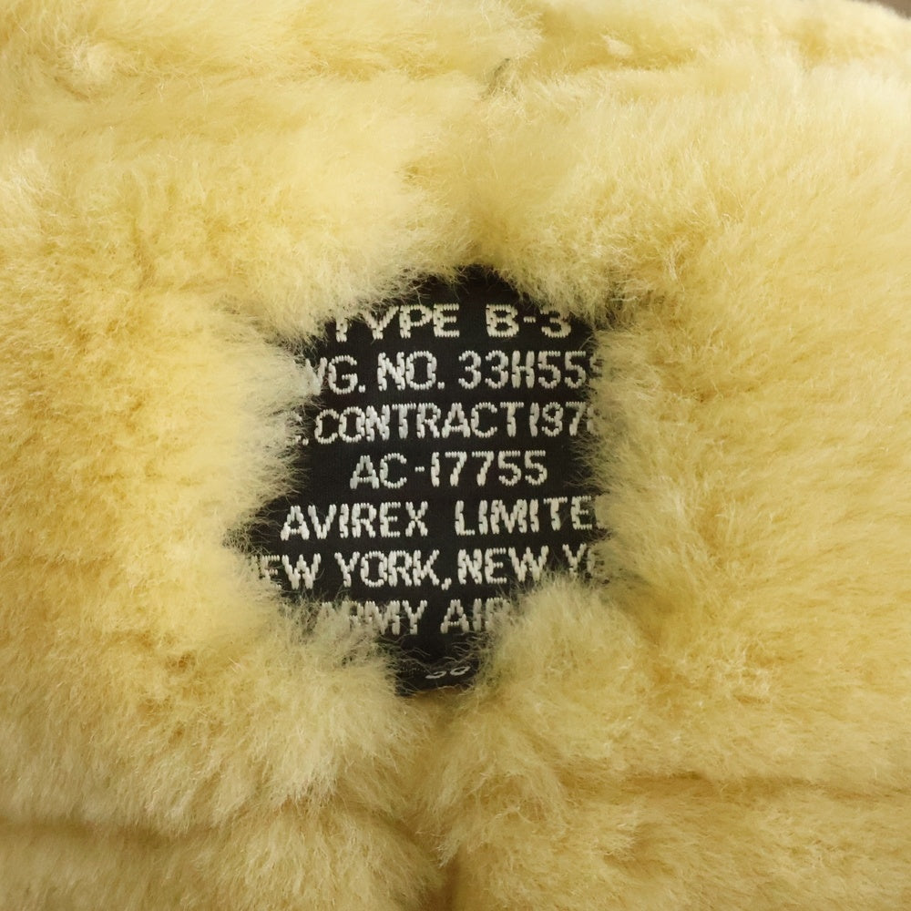 AVIREX(アヴィレックス) TOP GUN B-3 トップガン カウレザー ムートンジャケット ブラウン 6111040