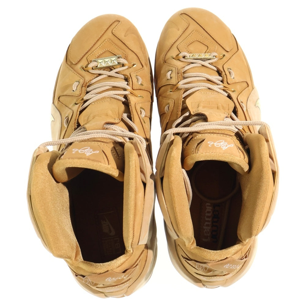 NIKE(ナイキ) 【観賞用 2014年製】 LEBRON 12 EXT QS WHEAT レブロン12 エクステンション クイックストライク ハイカットスニーカー ブラウン US11/29cm 744287-700
