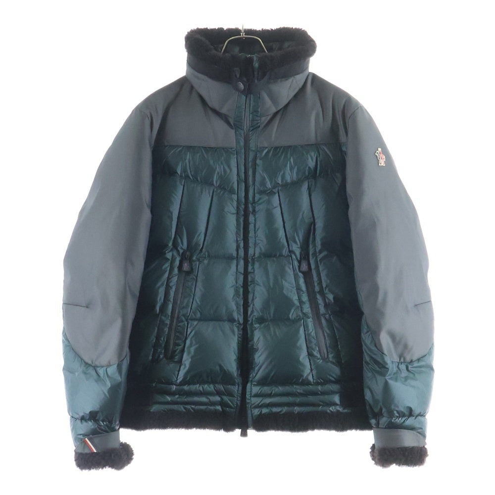MONCLER GRENOBLE(モンクレールグルノーブル) ALBEN アルベン ファーネック ナイロン切替 ジップアップダウンジャケット ブラック/カーキ 320974194515
