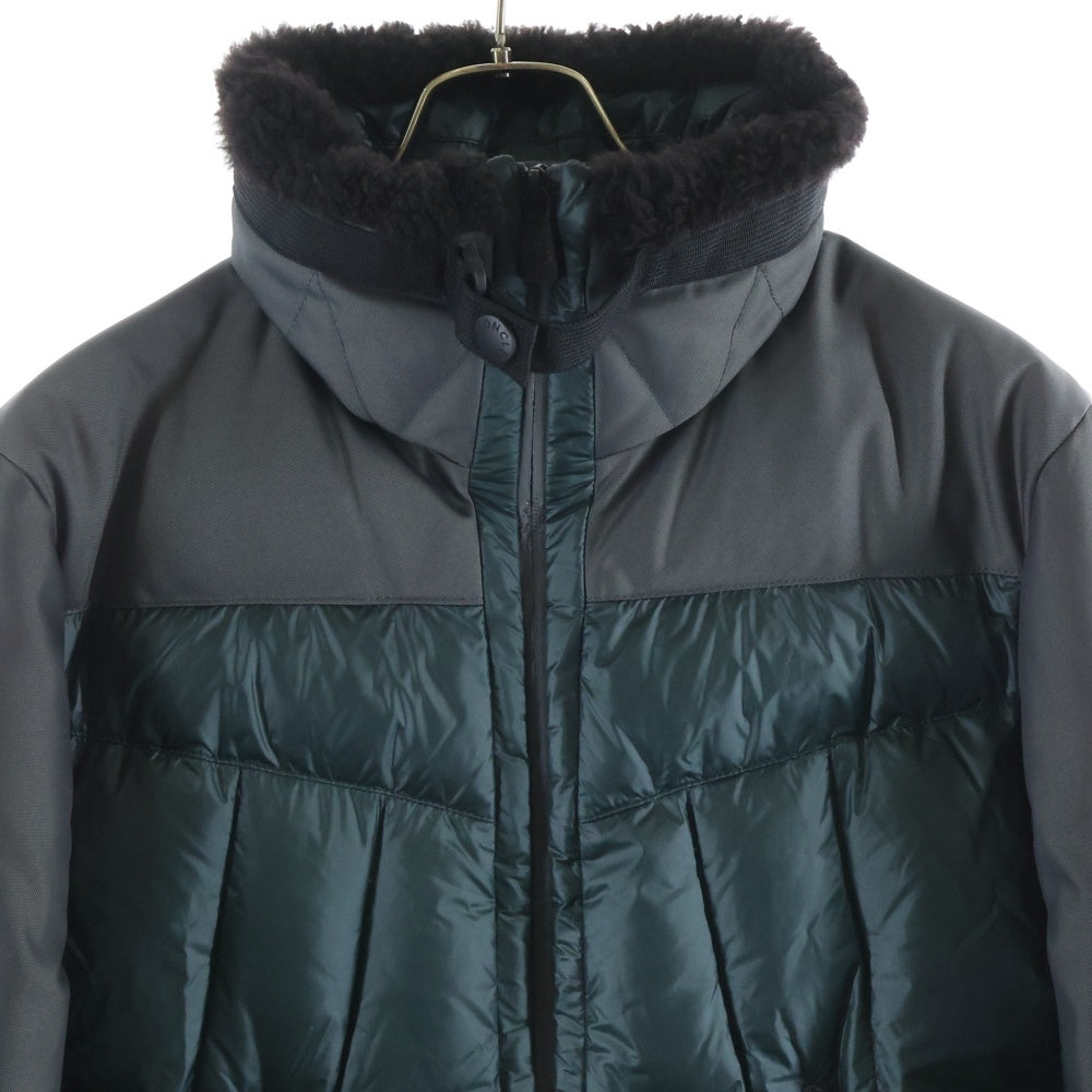 MONCLER GRENOBLE(モンクレールグルノーブル) ALBEN アルベン ファーネック ナイロン切替 ジップアップダウンジャケット ブラック/カーキ 320974194515
