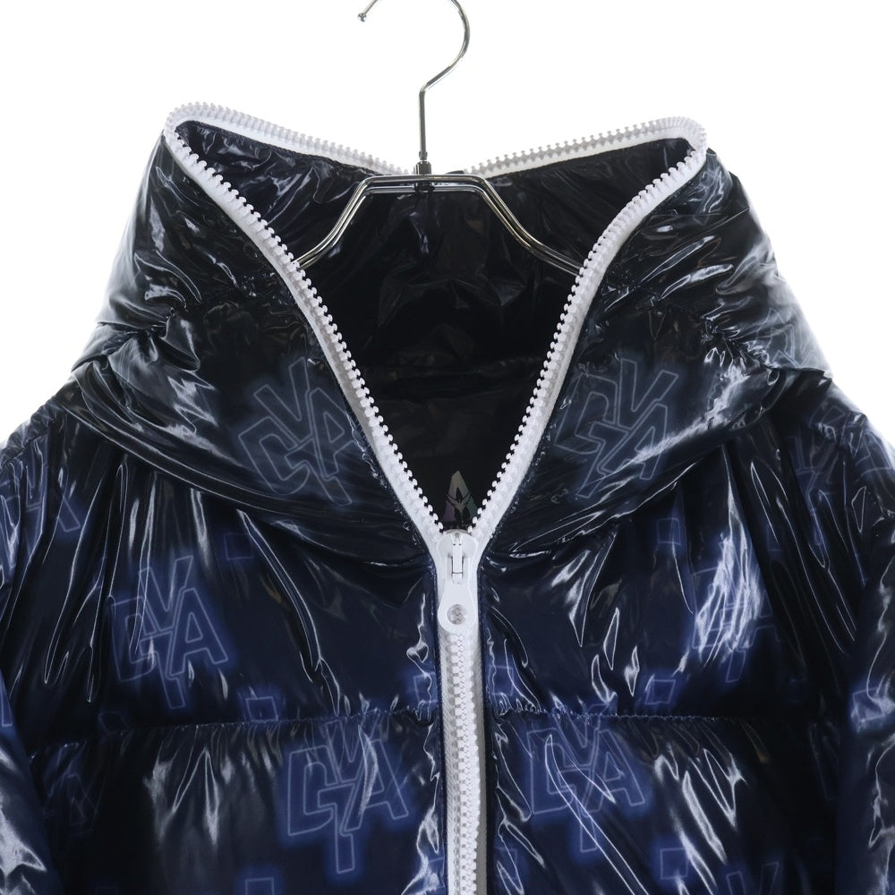 DUVETICA(デュベティカ) ×AVATAR AUVA アバター オーヴァ ロゴ総柄 グラデーションフーデッドダウンジャケット ブラック/ブルー VUDJ21326I0001