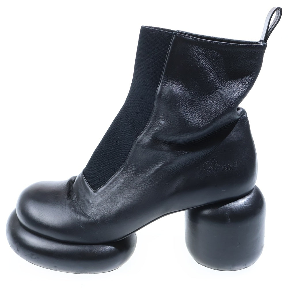 JIL SANDER(ジルサンダー) Chunky Heel Platform Sole Ankle Boots チャンキー ヒール プラットフォーム ソール アンクル ブーツ レザー ブラック レディース