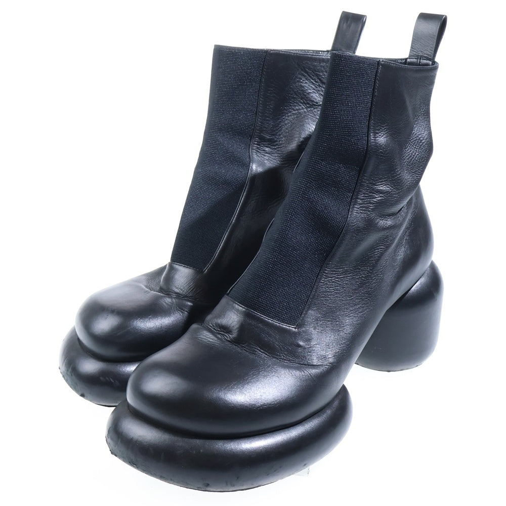 JIL SANDER(ジルサンダー) Chunky Heel Platform Sole Ankle Boots チャンキー ヒール プラットフォーム ソール アンクル ブーツ レザー ブラック レディース