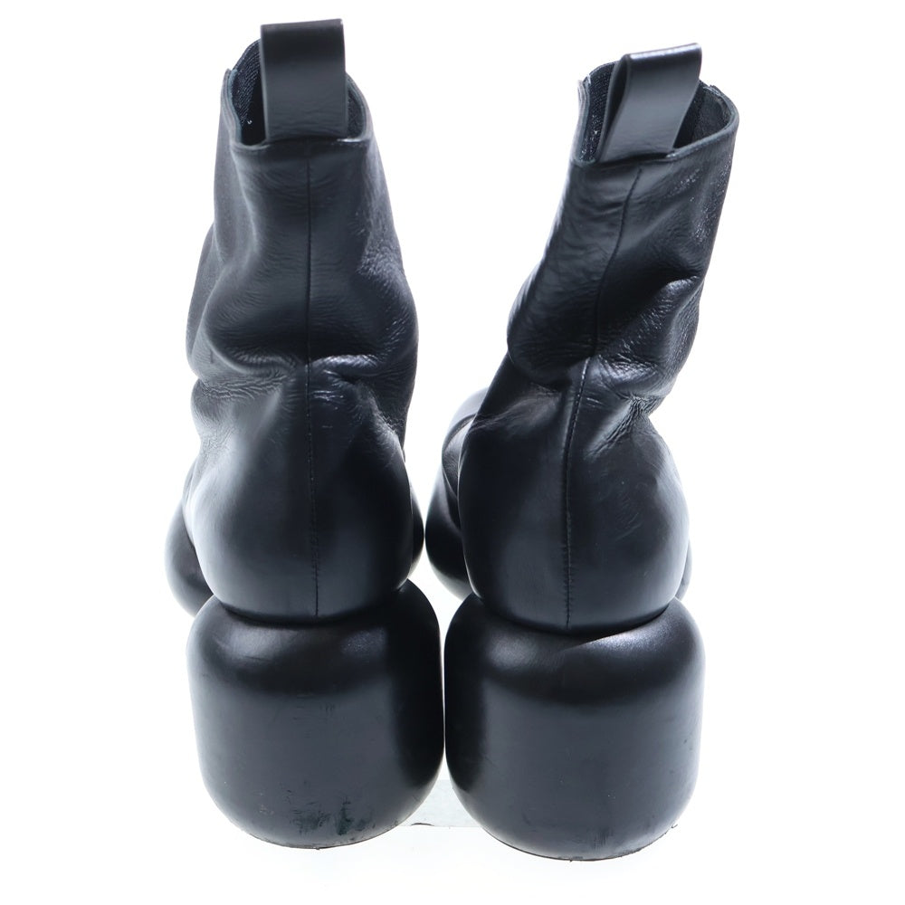 JIL SANDER(ジルサンダー) Chunky Heel Platform Sole Ankle Boots チャンキー ヒール プラットフォーム ソール アンクル ブーツ レザー ブラック レディース