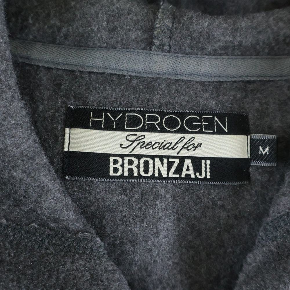 HYDROGEN(ハイドロゲン) BRONZAJI スカルパイルパッチ フリースジップアップパーカー グレー