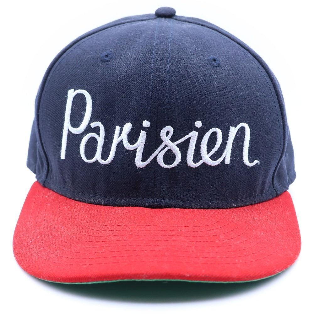 MAISON KITSUNE(メゾンキツネ) ×NEW ERA 59FIFTY Parisien刺繍 ベースボールキャップ ネイビー/レッド