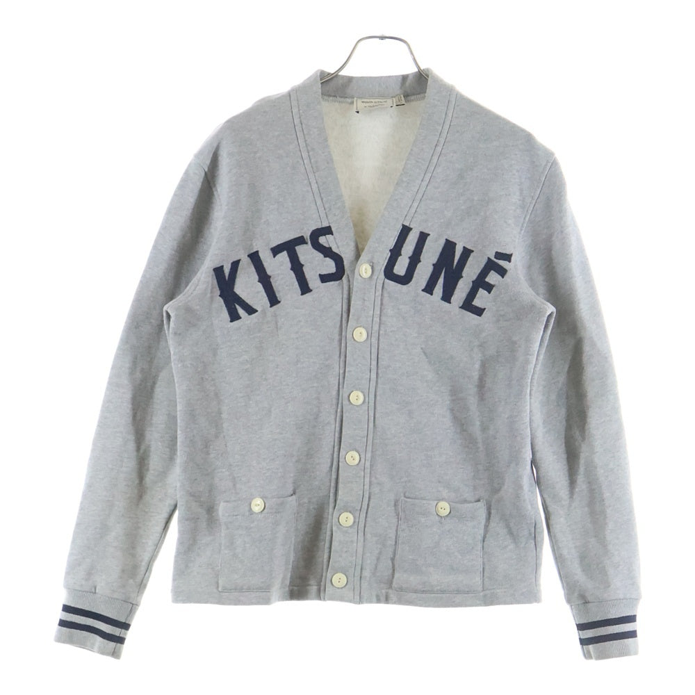MAISON KITSUNE(メゾンキツネ) フロントワッペン コットン スウェットカーディガン グレー KMK-0601A