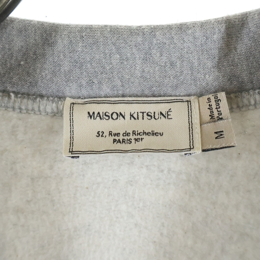 MAISON KITSUNE(メゾンキツネ) フロントワッペン コットン スウェットカーディガン グレー KMK-0601A