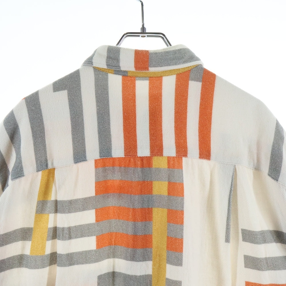 KURO(クロ) K-LINE Bauhaus Shirt バウハウス ストライプデザイン 長袖シャツ ホワイト 963051