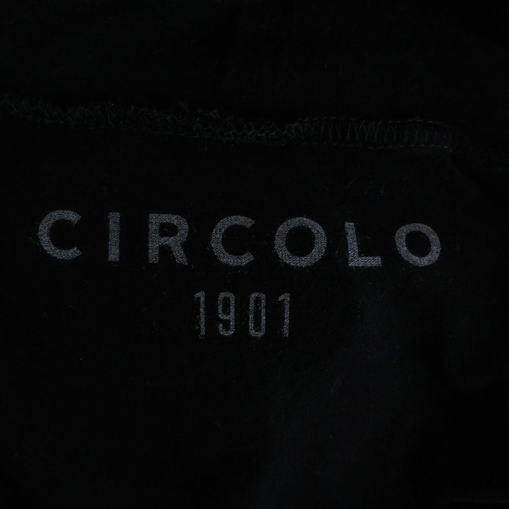 CIRCOLO 1901(チルコロ) コットン タートルネック 長袖カットソー ブラック