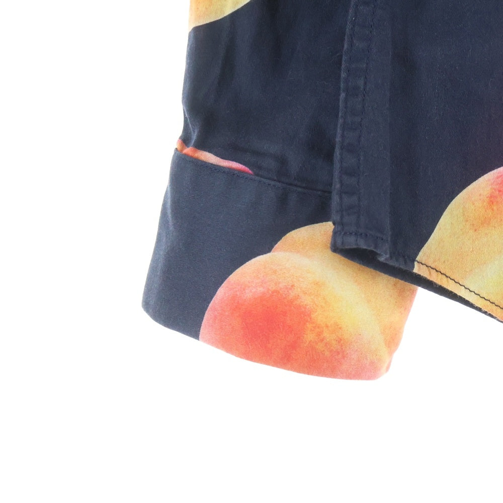 Paul Smith(ポールスミス) ピーチ総柄 コットン 長袖シャツ ブラック/ピンク PF-CR-51822