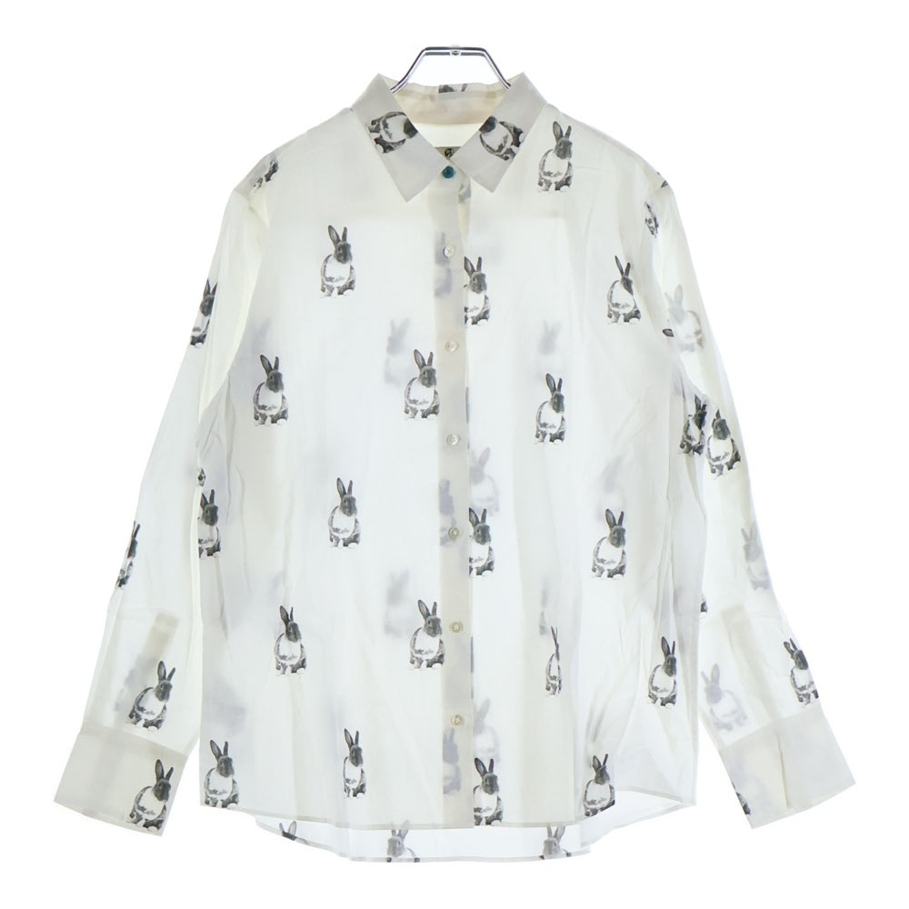Paul Smith(ポールスミス) ウサギ総柄プリント コットン長袖シャツ ホワイト