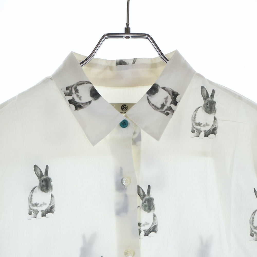 Paul Smith(ポールスミス) ウサギ総柄プリント コットン長袖シャツ ホワイト