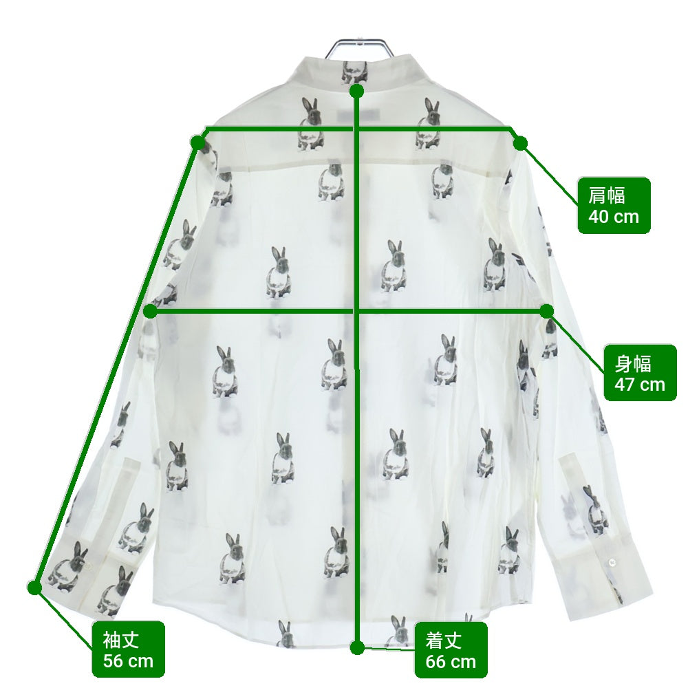 Paul Smith(ポールスミス) ウサギ総柄プリント コットン長袖シャツ ホワイト