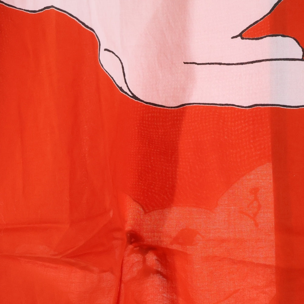 Paul Smith(ポールスミス) 猫総柄プリント コットン 長袖シャツ レッド/ホワイト PC-CR-51156