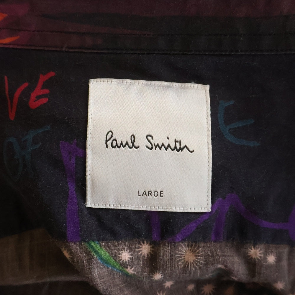 Paul Smith(ポールスミス) ウィンターフローラル総柄 長袖シャツ ブラック 222316