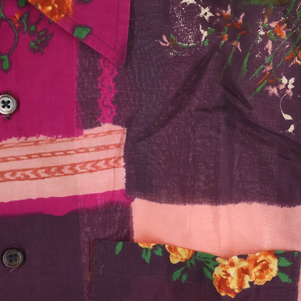 Paul Smith(ポールスミス) ブロックパターン 花柄 長袖シャツ ピンク