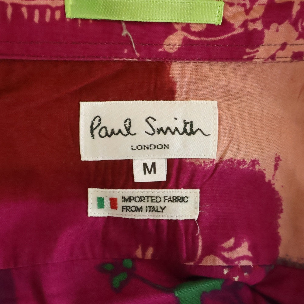 Paul Smith(ポールスミス) ブロックパターン 花柄 長袖シャツ ピンク