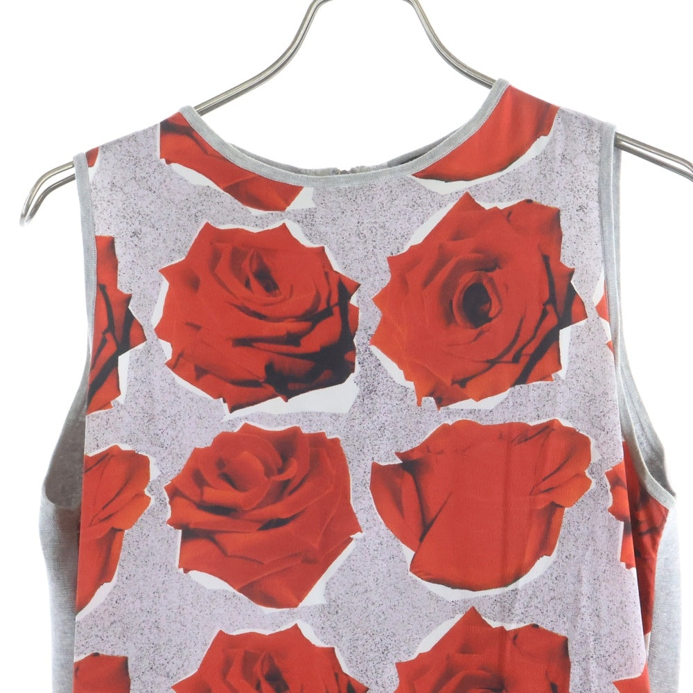 Paul Smith(ポールスミス) フローラルデザイン バックジップ ノースリーブ ニットワンピース レディース グレー