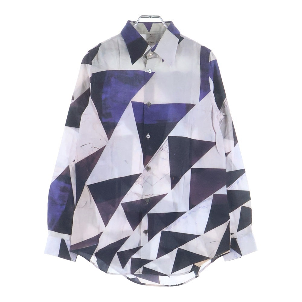 Paul Smith(ポールスミス) 13AW トライアングルデザイン 総柄 長袖シャツ ホワイト レディース