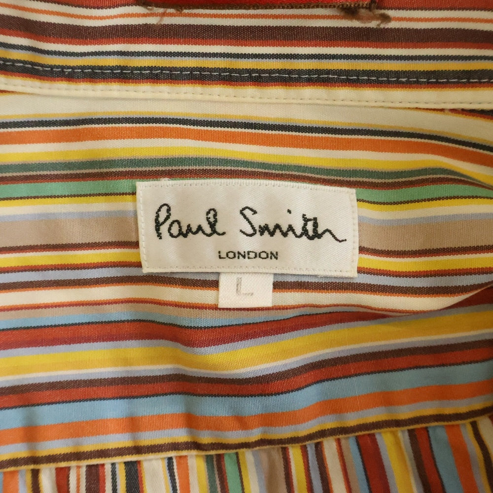 Paul Smith(ポールスミス) マルチストライプデザイン ウィングカラー 半袖シャツ マルチカラー