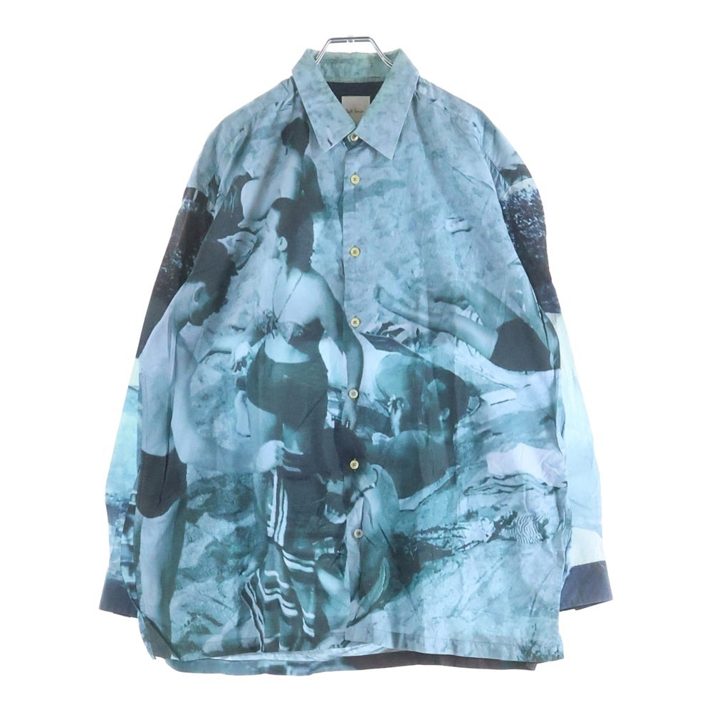 Paul Smith(ポールスミス) フォト総柄 コットン レギュラーカラー 長袖シャツ ブルー PF-CR-39163
