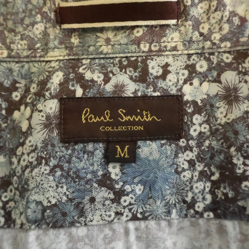 Paul Smith(ポールスミス) 花総柄 コットン レギュラーカラー 長袖シャツ グレー PC-CR-31652