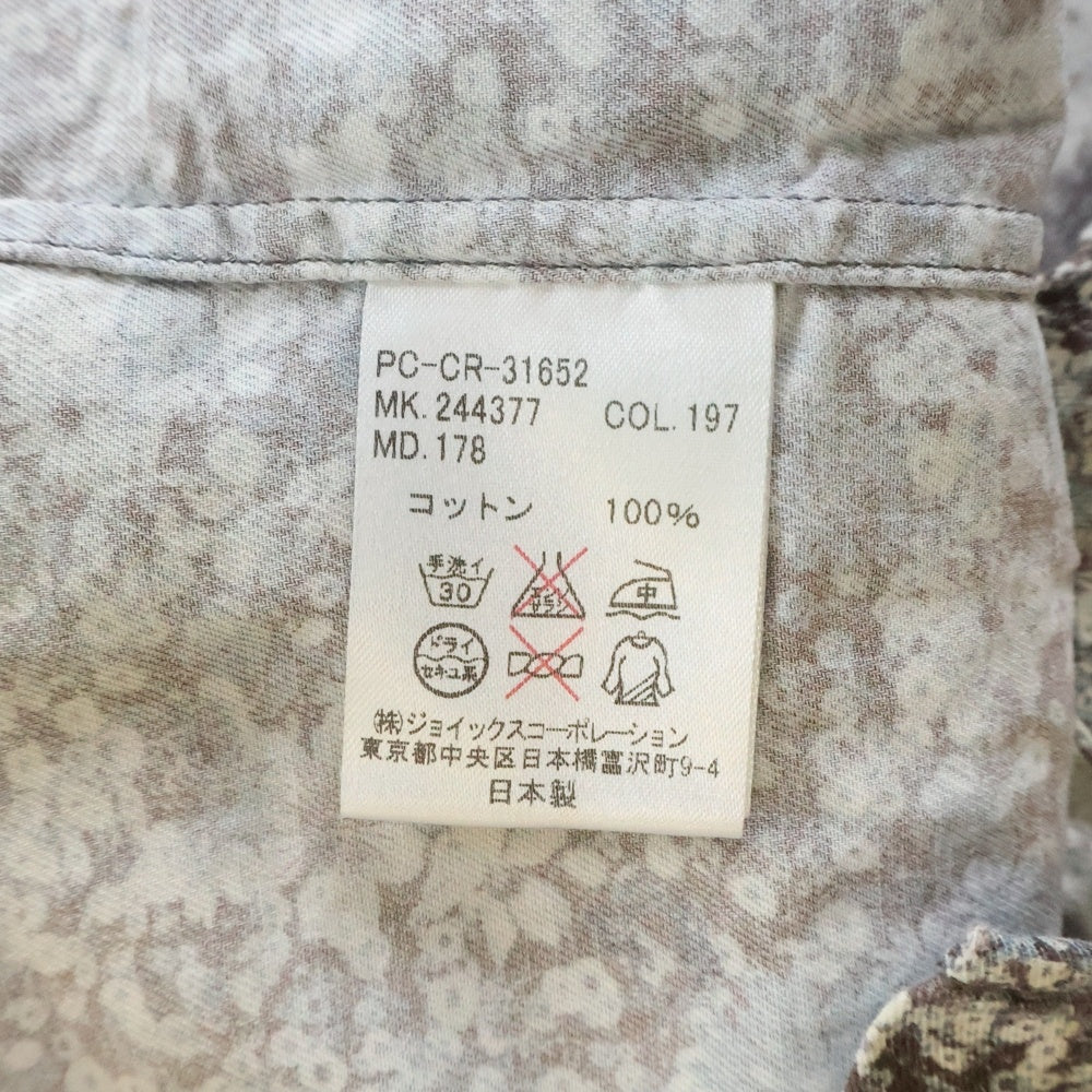 Paul Smith(ポールスミス) 花総柄 コットン レギュラーカラー 長袖シャツ グレー PC-CR-31652