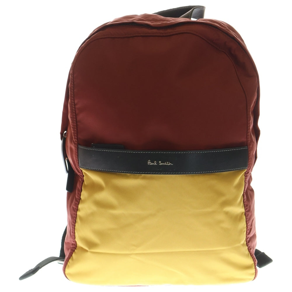 Paul Smith(ポールスミス) ナイロン バイカラー ラウンドジップリュックサック バッグ レッド