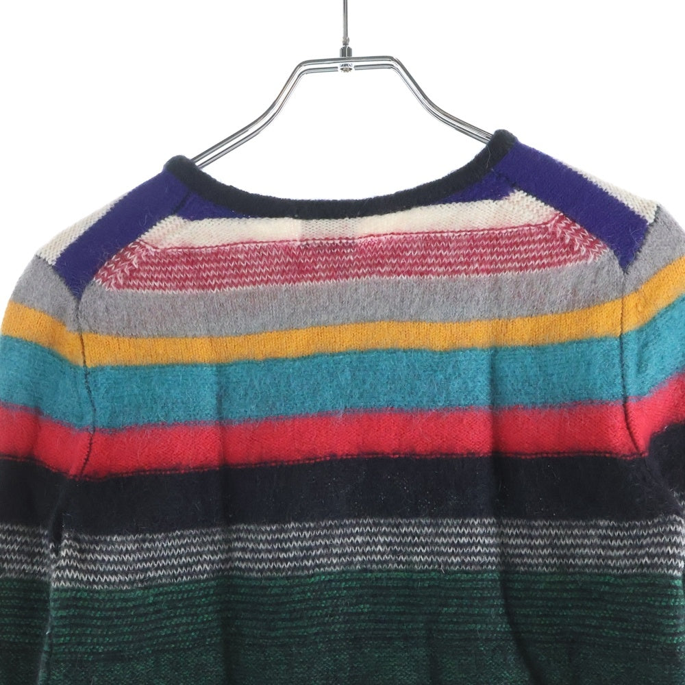 Paul Smith(ポールスミス) モヘア混 ボーダー ラウンドネックセーター ニット マルチカラー