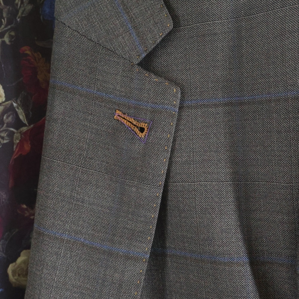 Paul Smith(ポールスミス) ×LANIFICIO F.LLI CERRUTI ラニフィチオチェルッティ 裏地花総柄 2Bシングルテーラードジャケット グレー PL-MX-75446
