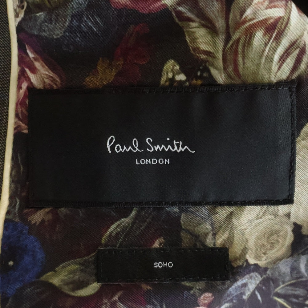 Paul Smith(ポールスミス) ×LANIFICIO F.LLI CERRUTI ラニフィチオチェルッティ 裏地花総柄 2Bシングルテーラードジャケット グレー PL-MX-75446