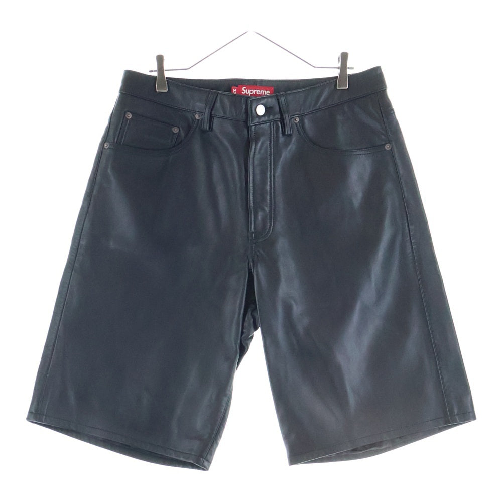 SUPREME(シュプリーム) 25SS Baggy Leather Short バギー レザー ハーフパンツ ショーツ ブラック