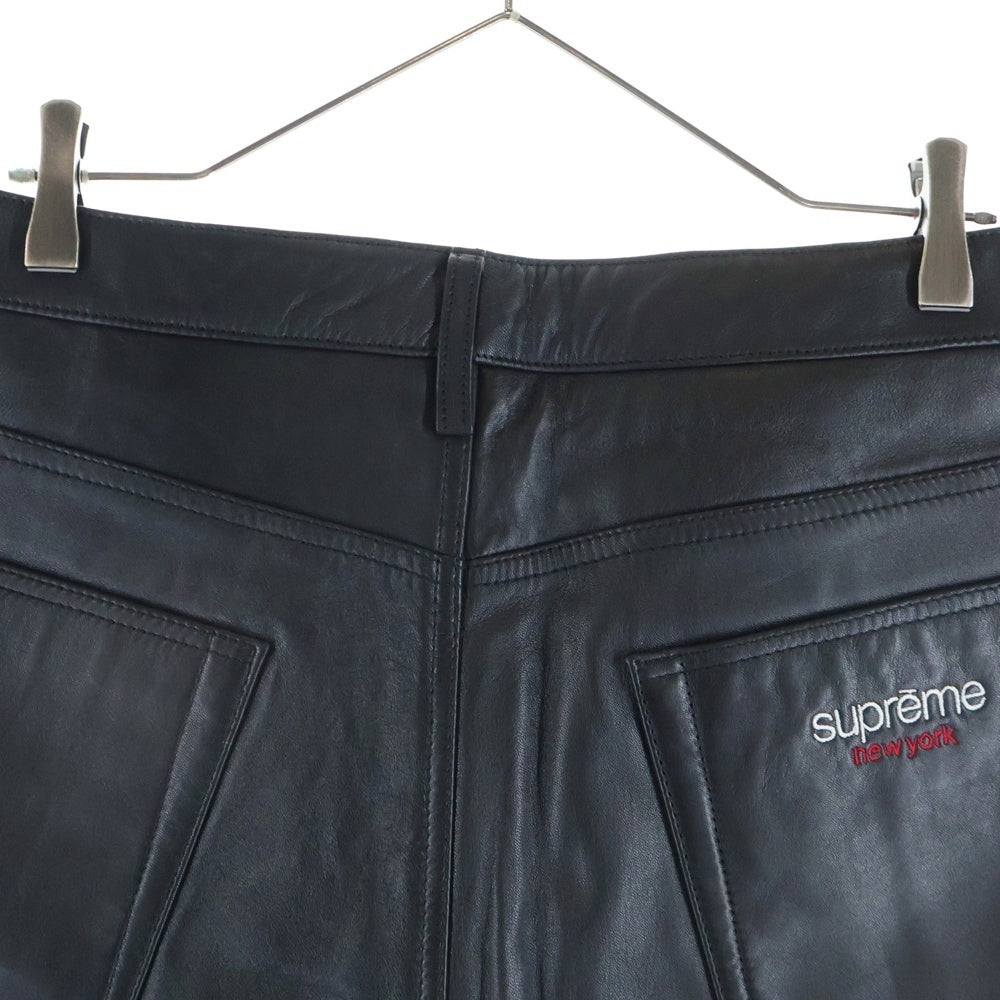 SUPREME(シュプリーム) 25SS Baggy Leather Short バギー レザー ハーフパンツ ショーツ ブラック